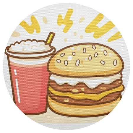 

Burger Cola 6-Piece 15.4in Durable PVC Plate Mats Heat-Resistant for Parties and Dining