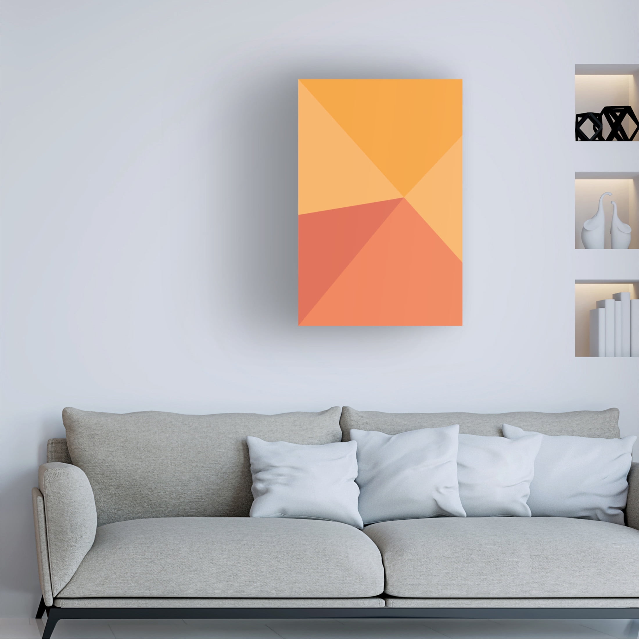 Trademark Fine Art Oju Design Four Triangles Canvas Wall Art