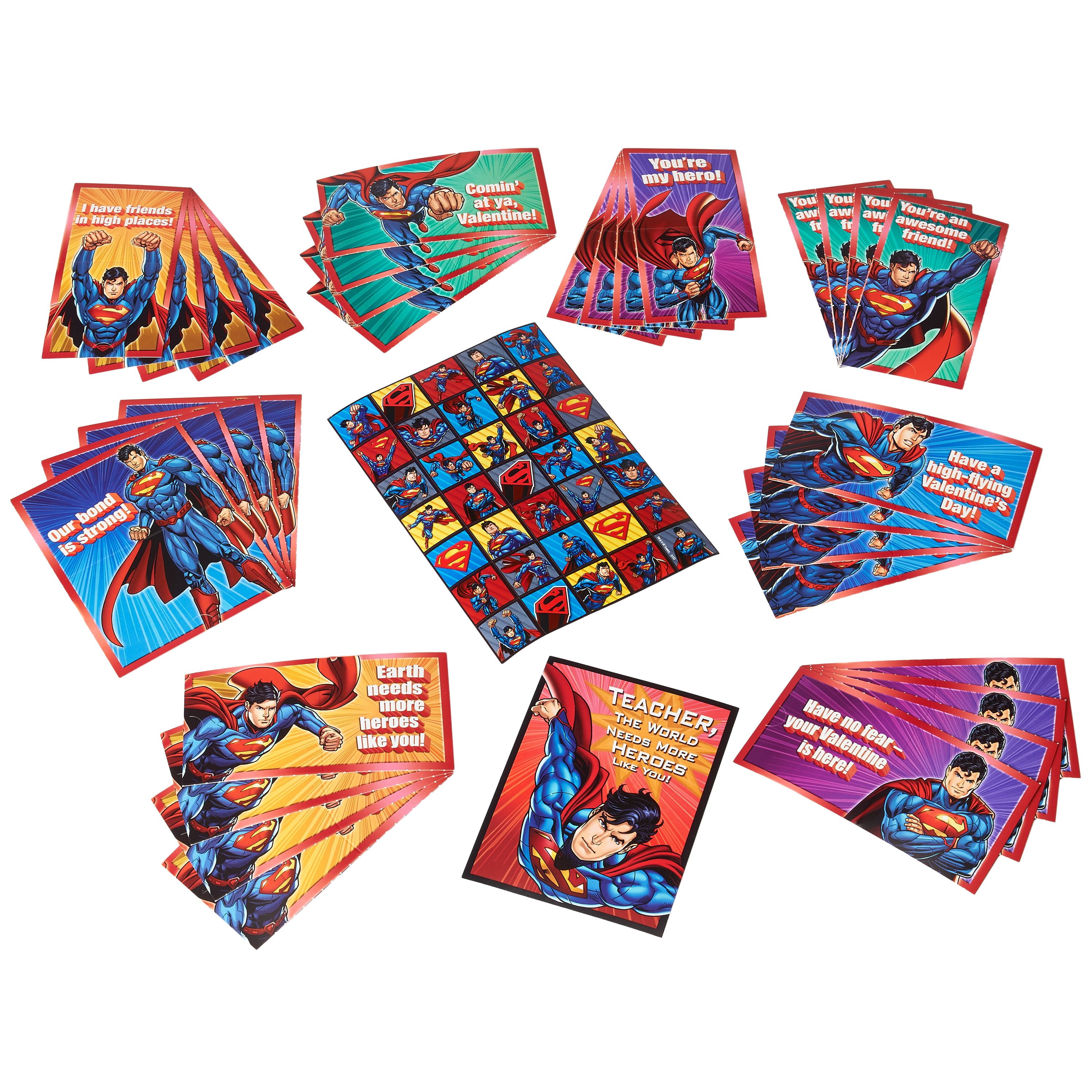 superman valentines day exchange cards 32 count with volleyball valentines cards