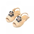 thumbnail image 1 of Baby Infant Girls PU Flower Pearl Skidproof Sandals Newborn Beach Comfort Girls Sandals, 1 of 5