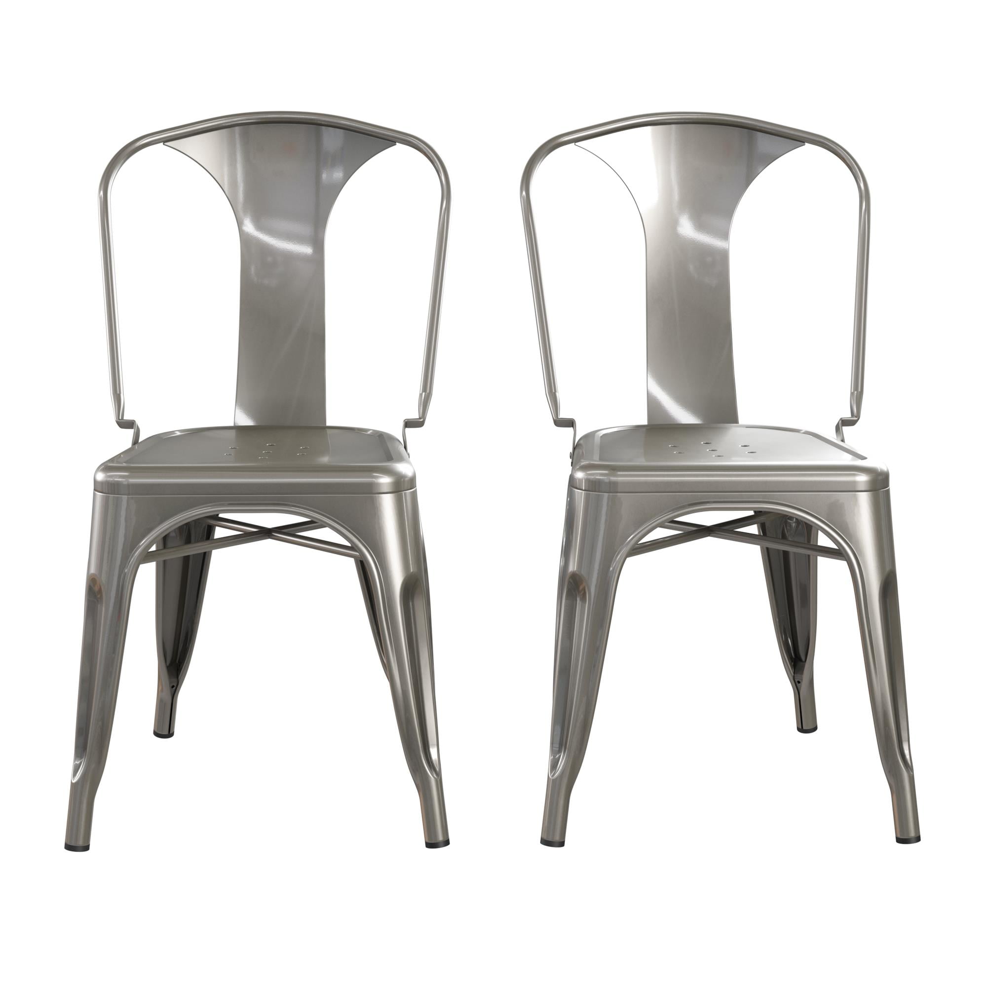 DHP Finn Metal Dining Chair,Set of 2,Multiple Colors