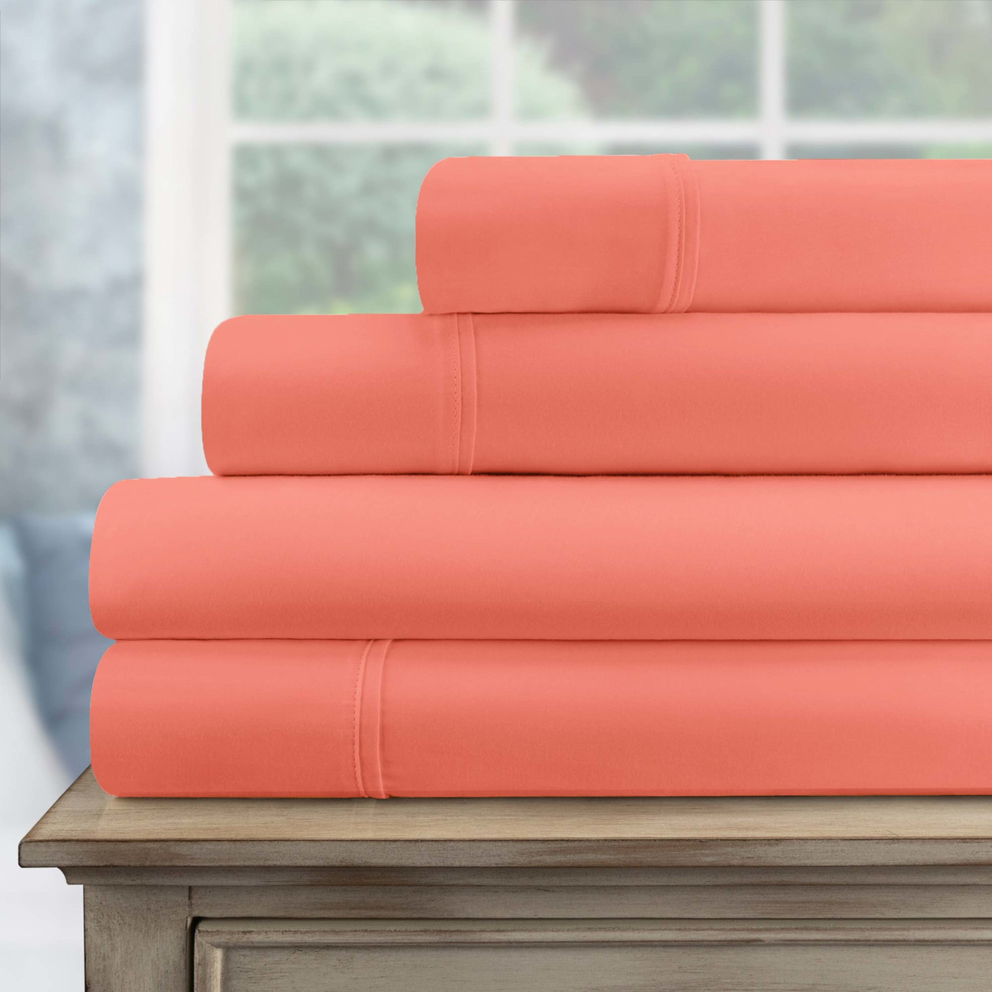 1000 TC Egyptian Cotton US Comfort  Bedding Items All Sizes Orange Solid Color 
