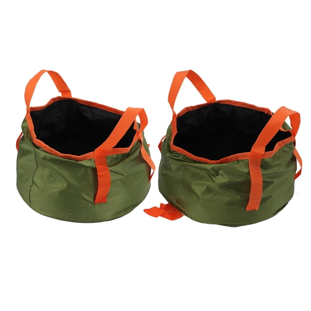 Seau Pliable, Multi Usage Réutilisable Seau d'Eau Polyester Léger Durable avec Poignée pour le Camping Armée Vert, Noir Vert, Orange, Bleu, Camouflage