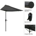thumbnail image 2 of Pure Garden 9ft Half Umbrella for Balcony, Porch, or Deck, Gray, 2 of 9