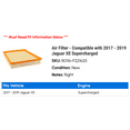 thumbnail image 2 of Air Filter - Compatible with 2017 - 2019 Jaguar XE Supercharged 2018, 2 of 2