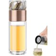 thumbnail image 1 of Infusifie Tea Infuser, Glass Tea Infuser Bottle Tea Bottle with Infuser, Tea Infuser for Loose Leaf Tea (Gold, 280ml), 1 of 1