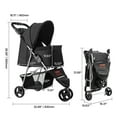 thumbnail image 3 of VEVOR Pet Stroller, 35 lbs Weight Capacity, Foldable Dog Stroller Cart, 3 Wheels Cats Stroller with Mesh Windows and Cup Holders, Portable Pet Carrier Stroller with Brake, for Small to Medium Pets, 3 of 10