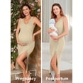 thumbnail image 3 of Vestido de maternidad V FOR CITY sin mangas de punto Bodycon Apricot, 3 of 6