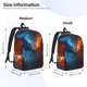thumbnail image 2 of Disketp Red And Blue Fire Dragon E Mochila de Lona Estampada, Mochila Escolar de Viaje Ligera para Estudiantes y Portátil-Medium, 2 of 5