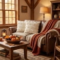thumbnail image 4 of Sm:)e Pumpkin Plush Faux Fur Jacquard Fall Throw Pillow Cover 18x18 Inch, Set of 2, Silky Soft Seasonal Cushion Case for Sofa Couch Beige, 4 of 7