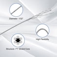 thumbnail image 2 of 316 Stainless Steel Cable 600Ft 1/32In Wire Rope With 150Pcs Aluminum Sleeves Stops For String Lights Hanging Clotheslines Trellis Wire, 2 of 5