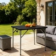 thumbnail image 3 of NiamVelo 34 in Square Folding Table, Small Card Table Plastic Foldable Table Indoor& Outdoor Dining Table for Party, Picnic，Camping, Black, 3 of 8