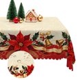 thumbnail image 6 of Nanqianyi Vintage Poinsettia Christmas Rectangle Tablecloth,52x70 Inch,Waterproof Stain Resistant Table Cover For Party Decoration, 6 of 7