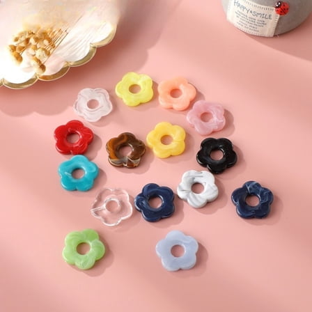 20pcs Acrylic Five-Petal Flower Charms – DIY Jewelry Making Accessories for Necklaces, Earrings, Bracelets & Bag Pendants