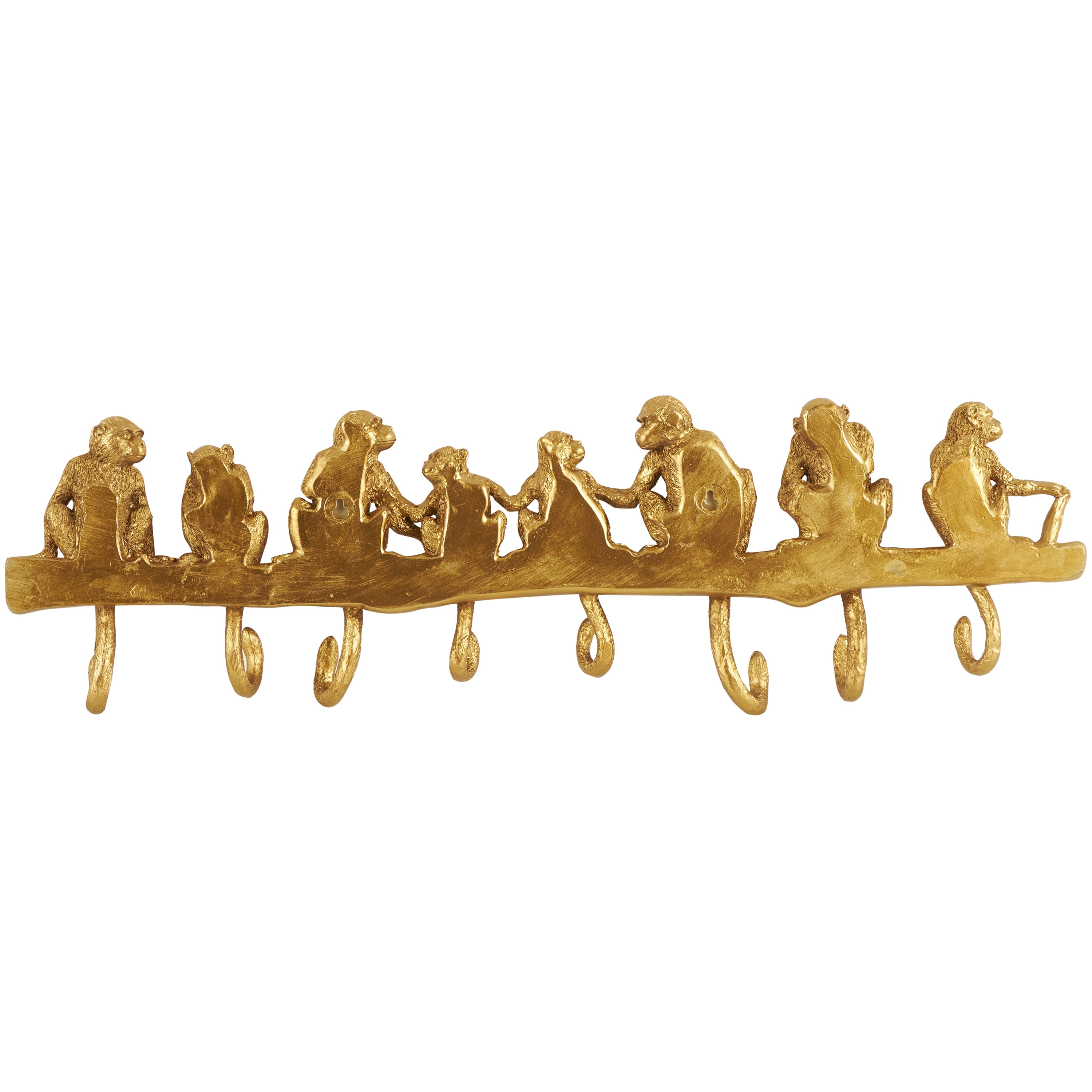 Cast Iron Sitting Monkey Family Decorative Metal Wall Hooks - 8 - Bed Bath  & Beyond - 35734272