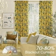 thumbnail image 2 of Thermal Curtains 63 Inch Length for Summer Heat,Light Heat Blocking 50% Black Out Nature Tree MCM Tropical Curtains for Living Room Bedroom 2 Panels Set,Yellow, 2 of 4