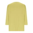 thumbnail image 6 of Crunowin Dressy Top for Women, V-neck Quarter Sleeve Casual Blouse Top Spring Fall Solid Pullover Yellow M, 6 of 6