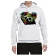 thumbnail image 2 of Neon Technicolor Trippy Party Rainbow Koala | Mens Animal Lover Hooded Sweatshirt Graphic Hoodie, White, Medium, 2 of 4