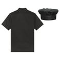 thumbnail image 4 of TiaoBug Unisex Chef Coat Short Sleeve Jacket Kitchen Work Uniform with Hat Black M, 4 of 7
