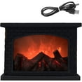 thumbnail image 1 of Chimenea eléctrica de imitación, chimenea eléctrica con efecto de llama, luz LED sin llama de simulación retro para patio, balcón, luz nocturna retro, decoración navideña., 1 of 5