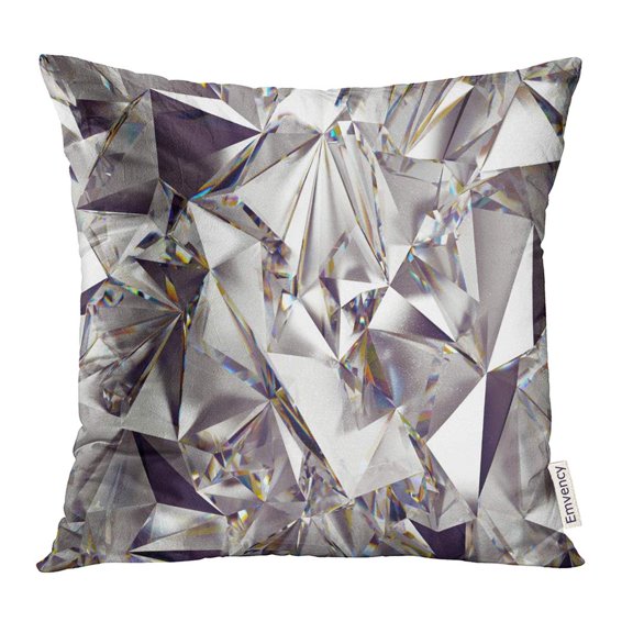 STOAG Silver Diamond 3D Abstract Crystal Clear Blue Jewel Jewelry Throw Pillowcase Cushion Case Cover 20x20 inch