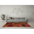 thumbnail image 3 of Ahgly Company Indoor Square Patchwork Orange Transitional Area Rugs, 4' Square, 3 of 4