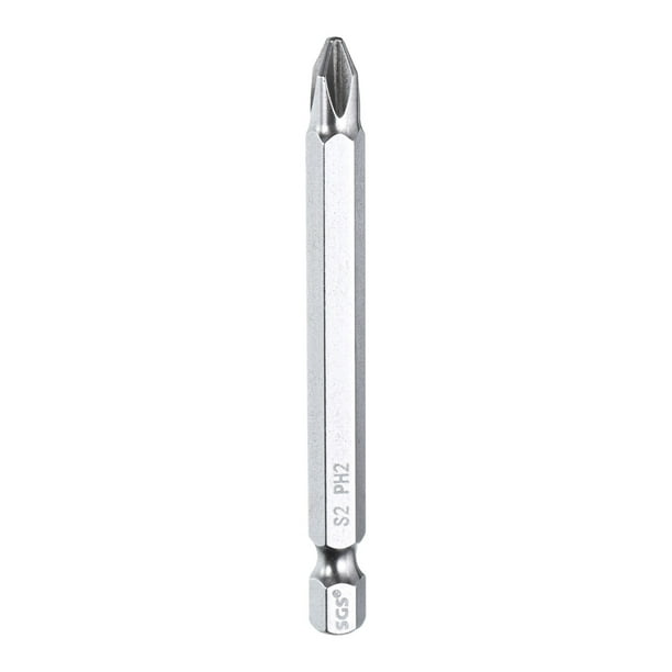 #2 Punta de destornillador Phillips PH2 Vástago Hexagonal 1/4" Longitud 3" (75 mm) Magnética Acero S2 Grado Industrial