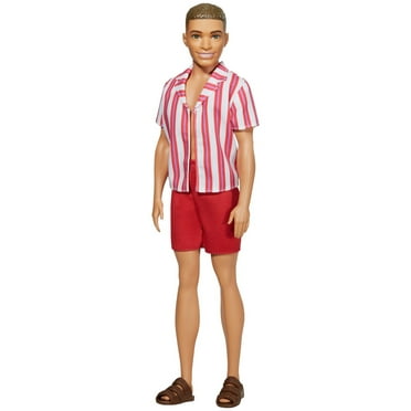 Ken 60Th Anniversary Doll 1 In Throwback Beach Look With Swimsuit & Sandals For Kids 3 To 8 Years Old