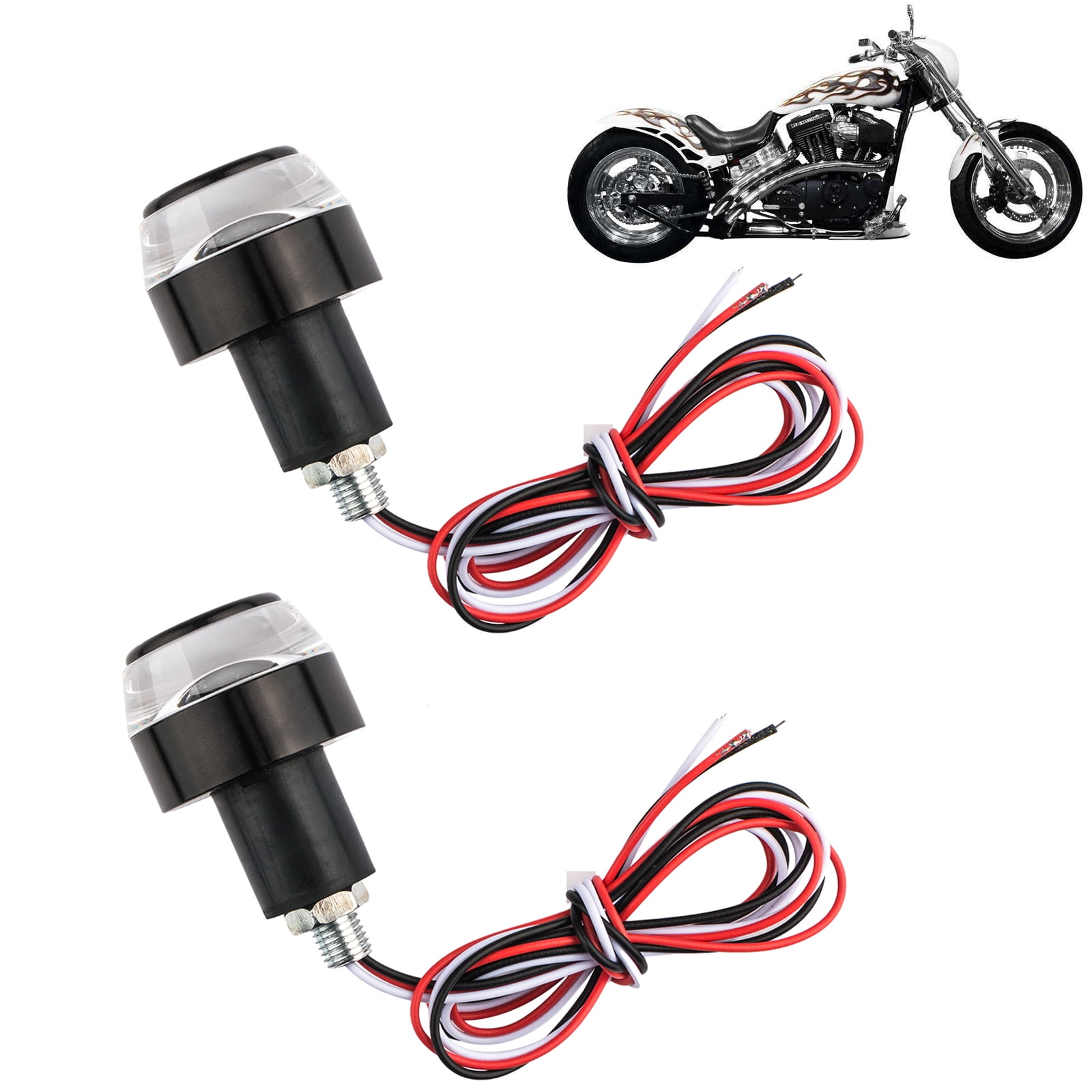 Eeekit Motorcycle Handlebar Turn Signal Light 2 Pack Led Grip Bar End Light Indicator Blinker Horn Handle Turn Signal Corner Light Walmart Com