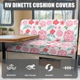 thumbnail image 4 of XYZCANDO Stretch Pink Floral RV Dinette Booth Seat Covers - 2 Piece Washable Protector for Camper Travel Trailer, 4 of 7