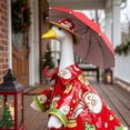 thumbnail image 6 of Porch Goose Outfit 5Pcs Christmas Goose Raincoat with Hat & Umbrella Santa Printed Statue Goose Dress‑Up Clothing for 23 Inch Yard Goose Outdoor Porch Courtyard Garden Holiday Decoration Red, 6 of 8