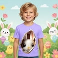 thumbnail image 2 of JAJAHO Easter Shirts For Kids Boys Girls Funny 3D Bunny Printed Short Sleeve Holiday Graphic Tees Soft Casual Festival Celebration 1-13Y Cozy Tops, 2 of 4