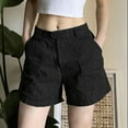 thumbnail image 5 of Sngxgn Womens Hiking Cargo Shorts Summer Half Pants Travel Shorts with Zipper Pockets(Black,L), 5 of 7