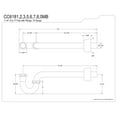 thumbnail image 2 of Kingston Brass CC6186 1-1/4" P-Trap with Box Flange, 18" Length, 18 Gauge, Polished Nickel, 2 of 4