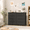 Black, variant on Aiho 8 Drawer White Double Dresser, Modern Wooden Storage Cabinet with Cut-Out Handles, Large Chest for Bedroom Living Room