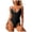 A225-Black, variant on Women's Criss Cross One Piece Swimsuits V Neck Binding Ribbed Swimwear High Cut Bathing Suit(Beige,S)