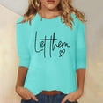 thumbnail image 2 of NJGRAE Flowy Tops for Women White Blouse for Women Women Printed Shirt 3/4 Sleeve Tunic Tops Crewneck Blouse Tshirt Maternity Nursing T-Shirts Women S, 2 of 5