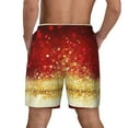 thumbnail image 4 of Balery Red Gold Glitter Mens Swim Trunks Swim Shorts for Men Quick Dry Inseam Beach Shorts with Compression Liner Pocket-Small, 4 of 9
