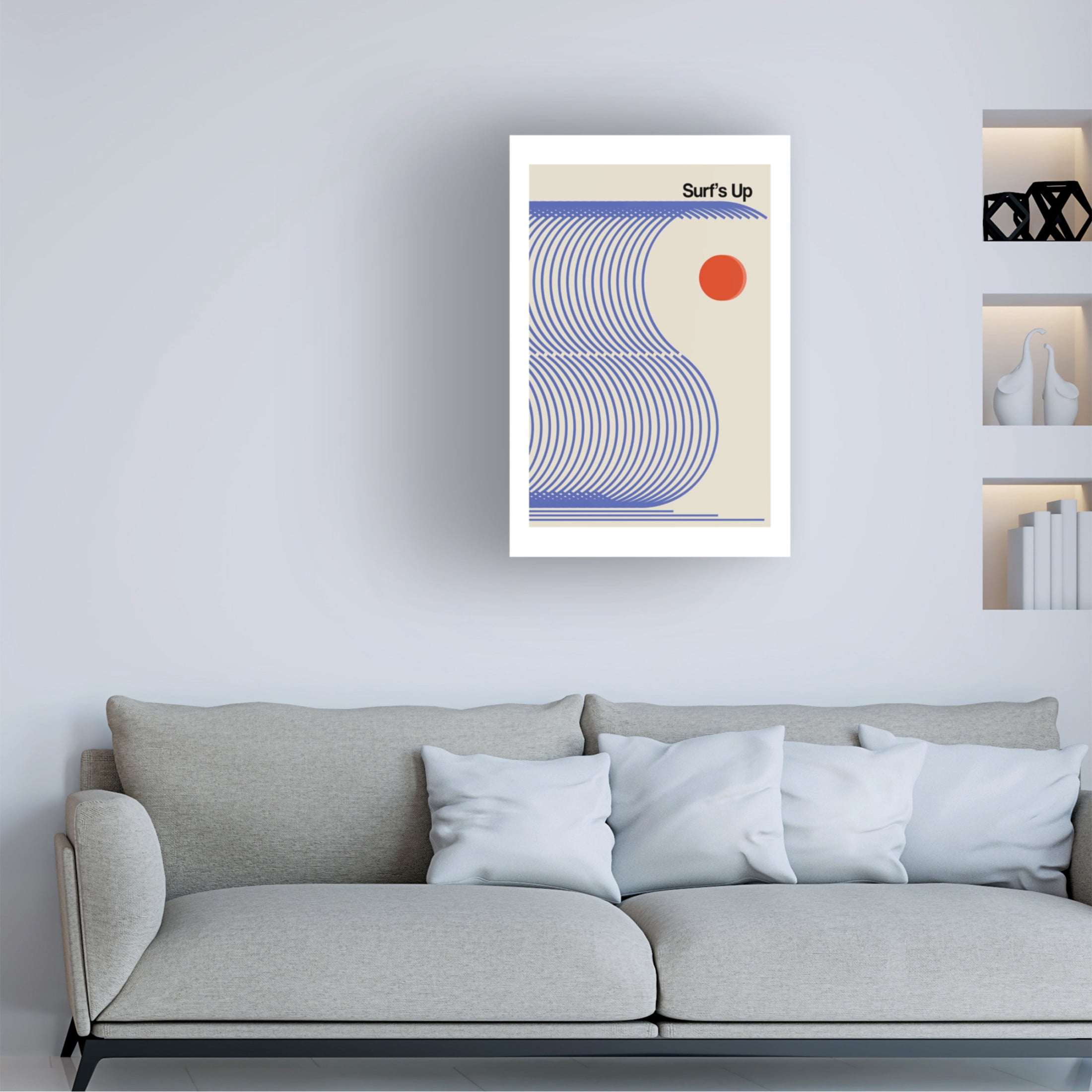 Trademark Fine Art Frances Collett Surf's Up Biscuit Blue Canvas Wall Art