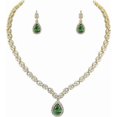 thumbnail image 1 of White Gold/Gold Plated Women Cubic Zirconia CZ Marquise Teardrop Bridal Tennis Necklace and Drop Earring Set for Wedding Brides, 1 of 4