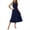 Blue, variant on IBTOM CASTLE Women Summer Casual Pleated Midi Dress Tie Neck Swiss Dot Formal Shirred Waist Wedding Guest Swing Dress M Blue