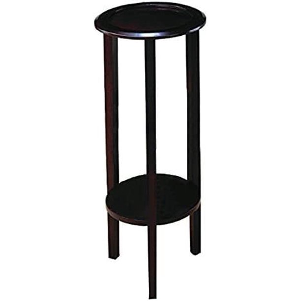 Round Plant Stand Table with Bottom Shelf Espresso, Set includes One