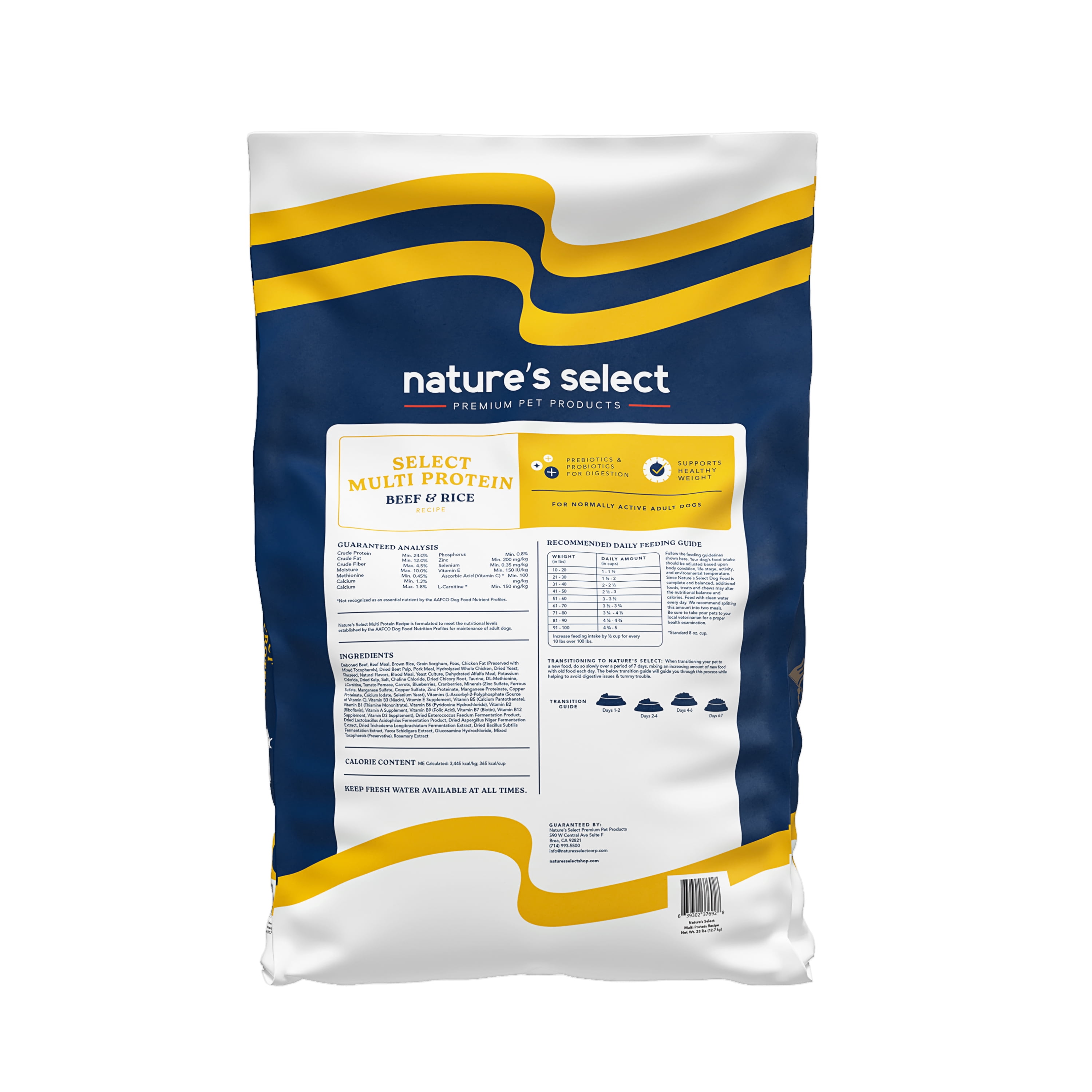 Nature's Select Multi Protein Beef & Rice Recipe, Dry Dog Food for Adults (28 lbs)