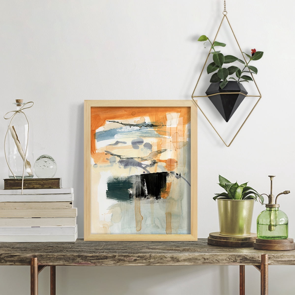 Seria I - Framed Print w/glass - Natural Wood