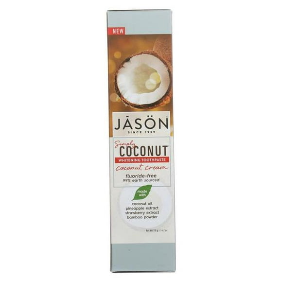 Jason Natural Products 2069417 Dentifrice Blanchissant à la Crème de Noix de Coco de 4,2 Oz