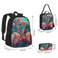 thumbnail image 2 of Fotbe Romantic Flamingo Pair Set Escolar 3 en 1 para Niños - Mochila Duradera con Lonchera Aislante y Estuche para Lápices - Mochila Escolar para Niños y Niñas, 2 of 7