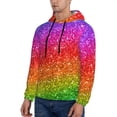 thumbnail image 3 of Sikiie Colorful Glitter Men's Hoodie, Essentials Hoodie, Sweatshirt, Pullover Hooded Sweatshirt for Men-X-Large, 3 of 7