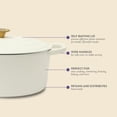 thumbnail image 3 of Crock Pot Artisan Olla holandesa ovalada de hierro fundido de 7 cuartos con tapa - Blanco lino con perilla dorada, 3 of 5