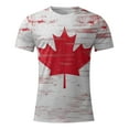 thumbnail image 1 of TIMIFIS Hauts d'Été pour Femmes - Chemises à Manches Courtes pour Femmes - T-Shirts Décontractés à Col Rond Imprimés Feuille d'Érable du Canada, 1 of 3
