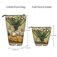 thumbnail image 2 of Lsque Vintage Garlic Bread Illustration Pattern Telescopic Pencil Bag Pen Holder Stationery Case, Stand-up Retractable Transformer Bag Organizer, 2 of 6
